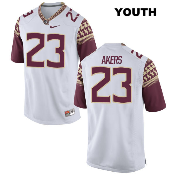 Youth NCAA Nike Florida State Seminoles #23 Cam Akers College White Stitched Authentic Football Jersey JPN7569BS